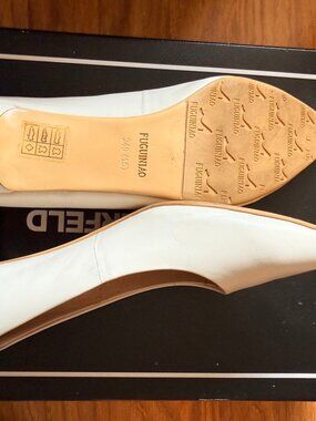 White Pointed Toe Pumps US 7.5 EU 38 Low Heel NEW